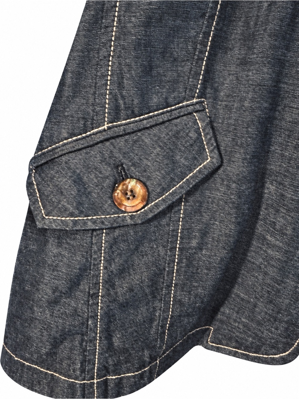 J.Jill XL Dark Indigo Cotton Chambray Utility Jacket - Picture 4 of 6